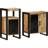 vidaXL Komplet pohištva za kopalnico 2 pcs Rjava Trd, grob mango les | Shoptok.si