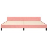  Posteljni okvir z vzglavjem roza 200x200 cm žamet, (20792184) | Shoptok.si