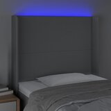  LED uzglavlje svjetlosivo 93 x 16 x 118/128 cm od tkanine | shoptok.hr