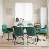  Trpezarijske stolice 6 pcs Baršun Tirkizna 55 x 50 x 84 cm | Eponuda.com