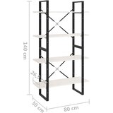 Ormarić za knjige s 4 razine bijeli 80x30x140 cm od borovine | shoptok.hr