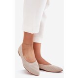 Boto Mesh Fabric Ballet Flats Women's Beige Sarina | Shoptok.si