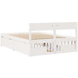 vidaXL Okvir za krevet s ladicama bijeli 135 x 190 cm od borovine | shoptok.hr