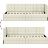  Kutni okvir kreveta s uzglavljem Krema 80 cm x 200 cm Baršun | shoptok.hr