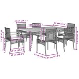  7-dijelni vrtni blagovaonski set od poliratana s jastucima bež 180 cm table length | shoptok.hr