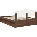  Konstrukcija postelje z vzglavjem Rjav hrast 140 x 200 cm, (5000102484) | Shoptok.si