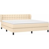 Krevet s oprugama i madracem krem 160x200 cm od tkanine | shoptok.hr