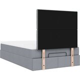 vidaXL Otomanski posteljni okvir z vzmetnico siv 120x190 cm blago | Shoptok.si