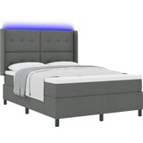 vidaXL Postelja s pomičnim vzmetenjem in vzmetnico & LED Temno siva 160x200 cm Tkanina, (22049090) | Shoptok.si