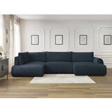 Bobochic Paris Tamno plava sklopiva kutna garnitura od samta (s desnim kutom/u obliku slova "U") Lucien – | shoptok.hr