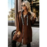 numoco basic 632-2 Casual coat with a zipper and fashionable details - chocolate | Shoptok.si