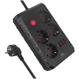 EXTENSÃO ELÉTRICA MACCLEAN COM 4 TOMADAS, 3 PORTAS USB, 2500W, 1,5M, 110-240V, (5000261681)