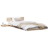  Krevetna konstrukcija s uzglavljem Smeđa 90 x 200 cm boja drva | shoptok.hr