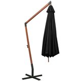  Viseč senčnik z drogom črn 3,5x2,9 m trden les jelke | Shoptok.si