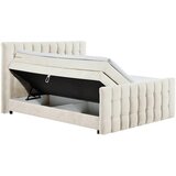 MID.YOU POSTELJA BOXSPRING 180 cm x 200 cm , tekstil, leseni material krem barve | Shoptok.si