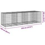  Gabionska košara s poklopcem 350x100x100 cm pocinčano željezo | shoptok.hr
