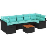  Vrtna sedežna garnitura 8 pcs Črna in turkizna 55 x 55 x 37 cm, (5000020573) | Shoptok.si