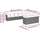vidaXL 11-dijelni set vrtnih sofa od poliratana s jastucima crni | shoptok.hr