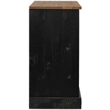 vidaXL Komoda HALDEN 2 klizna vrata crna 112x40x80 cm puno drvo | shoptok.hr