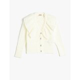 Koton Cardigan Wide Baby Collar Ruffled Openwork Buttons | shoptok.hr