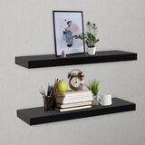 vidaXL Plutajuće zidne police 2 kom crne 80 x 20 x 3,8 cm cijene