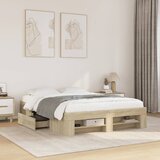  Okvir za krevet boja hrasta 135x190 cm od konstruiranog drva | shoptok.hr