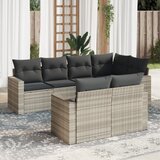 vidaXL 7-dijelni set vrtnih sofa svjetlosivi od poliratana | shoptok.hr