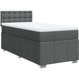 vidaXL Box spring postelja z vzmetnico temno siva 90x190 cm blago | Shoptok.si