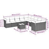  11-dijelni set vrtnih sofa poliratan s jastucima svijetlosivi | shoptok.hr