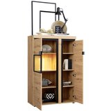 Mömax Vitrina Nyon, Barva Hrasta, Črna, Led | Shoptok.si