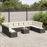  Set od 11 dijelova vrtnih kauča s jastučićima crni poli ratan akacija | shoptok.hr