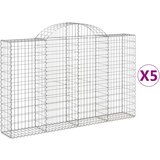 vidaXL Obokane gabion košare 5 kosov 200x30x120/140cm pocinkano železo, (20757868) | Shoptok.si