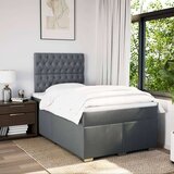 vidaXL Box spring postelja z vzmetnico temno siva 120x200 cm blago | Shoptok.si