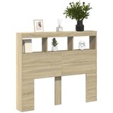 Ormarić za uzglavlje s LED svjetlima boja hrasta 120x17x102 cm | shoptok.hr