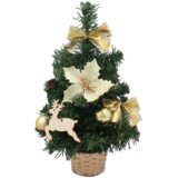 Molarem Home Umjetno božićno drvce u posudi – 30 cm sa zlatnim ukrasima | shoptok.hr