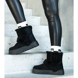 Gemre Black eco-suede platform snow boots decorated with fur Peters Cijene
