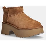 Ugg Čizme za snijeg od brušene kože Classic Ultra Mini New Heights za žene, boja: smeđa, 1158311-CHE | shoptok.hr