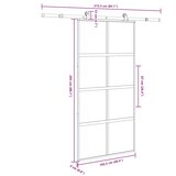 Klizna vrata s priborom 102,5x205 cm kaljeno staklo i aluminij | shoptok.hr