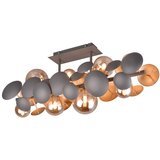 Trio Select Siva/u zlatnoj boji stropna svjetiljka sa staklenim sjenilom 76x22 cm Bubble – | shoptok.hr