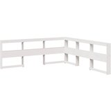 Maison Chic knjižnica vzglavna omarica - nočna omarica - posteljna omarica l-oblike bela 180 cm trdna borovina, (21708707) | Shoptok.si