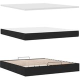 vidaXL Otomanski posteljni okvir z vzmetnico črn 180x200 cm blago | Shoptok.si
