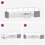  Sekcijska garnitura s jastukom 7 pcs Prirodna i svjetlosiva | shoptok.hr