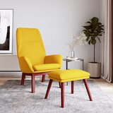 vidaXL stolica za opuštanje s tabureom od tkanine boja senfa | shoptok.hr