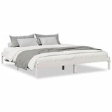 Maison Chic Daljši Posteljni okvir - Dvoposteljna postelja - Zakonska postelja brez vzmetnice bel 200x210 cm borovina, (21695143) | Shoptok.si