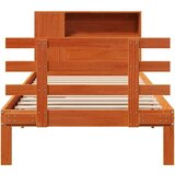 vidaXL Knjižna postelja brez vzmetnice vošč. rjava 100x200 cm borovina | Shoptok.si