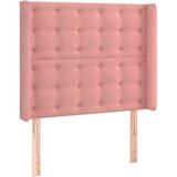  Uzglavlje s ušima ružičasto 93x16x118/128 cm baršunasto | shoptok.hr