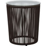 PVC Bistro garnitura z blazinami 3-delna PVC ratan rjava | Shoptok.si