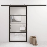 vidaXL Klizna vrata od aluminija i ESG stakla 102,5 x 205 cm crna Cijene