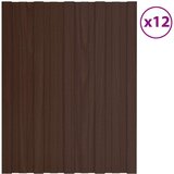 Krovni panel 12 pcs Smeđa 60 x 45 cm Pocinčani čelik - Smeđa 60 x 45 cm 12 | shoptok.hr