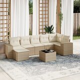 Maison Chic Seti vrtnega pohištva - Vrtna garnitura - Vrtni pohištvo set 8-delna z blazinami bež poli ratan, (21800310) | Shoptok.si